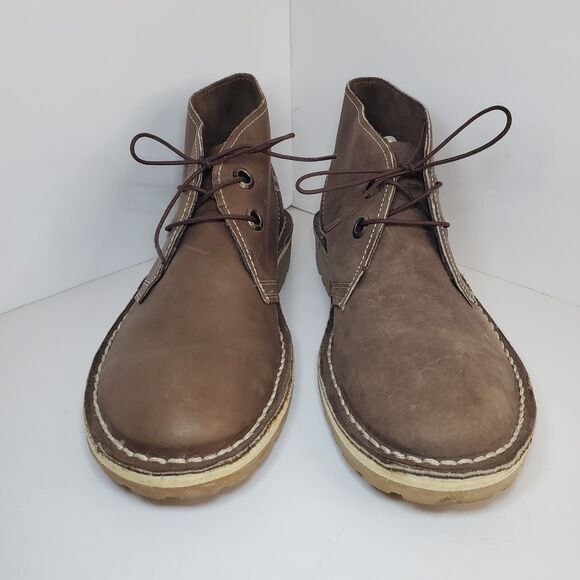 Safari By Bata brown Leather Chukka Desert Ankle Boots Lace up Mens Size 10 - Picture 3 of 10